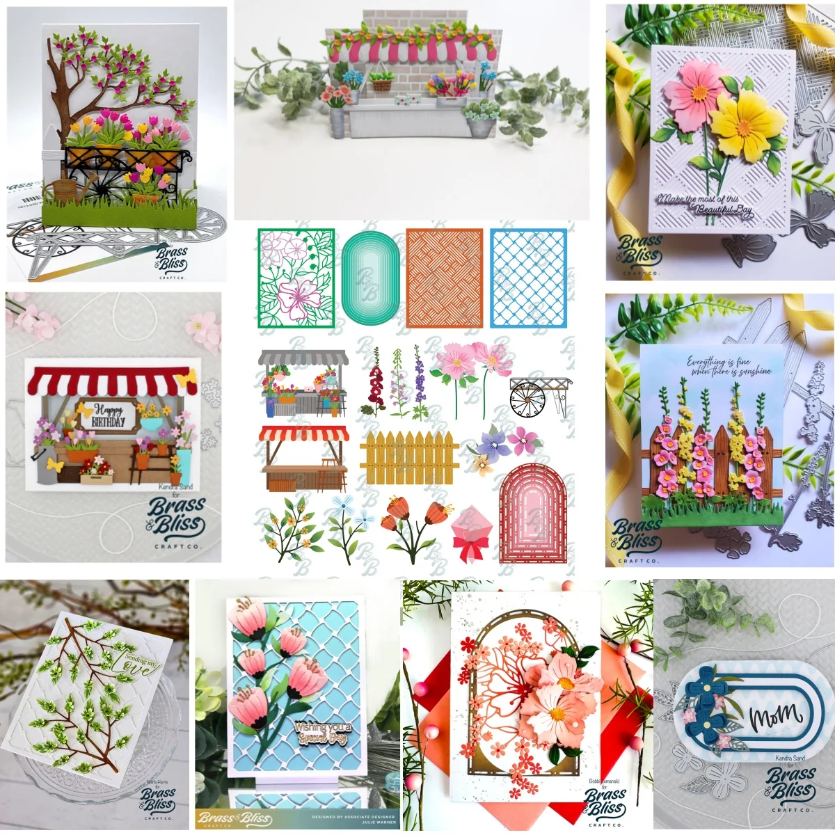 2025 New Flower Farmers Market Nested Arches Stand Fence Woven Cover Metal Cutting Dies DIY Making Gift Card Scrapbook Template