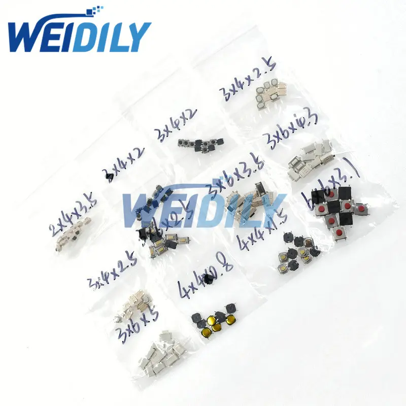 120PCS 12 Types Tactile Push Button Touch Switch Set Remote Keys Button Micro Switch For Car Key SMD Switch Kit New