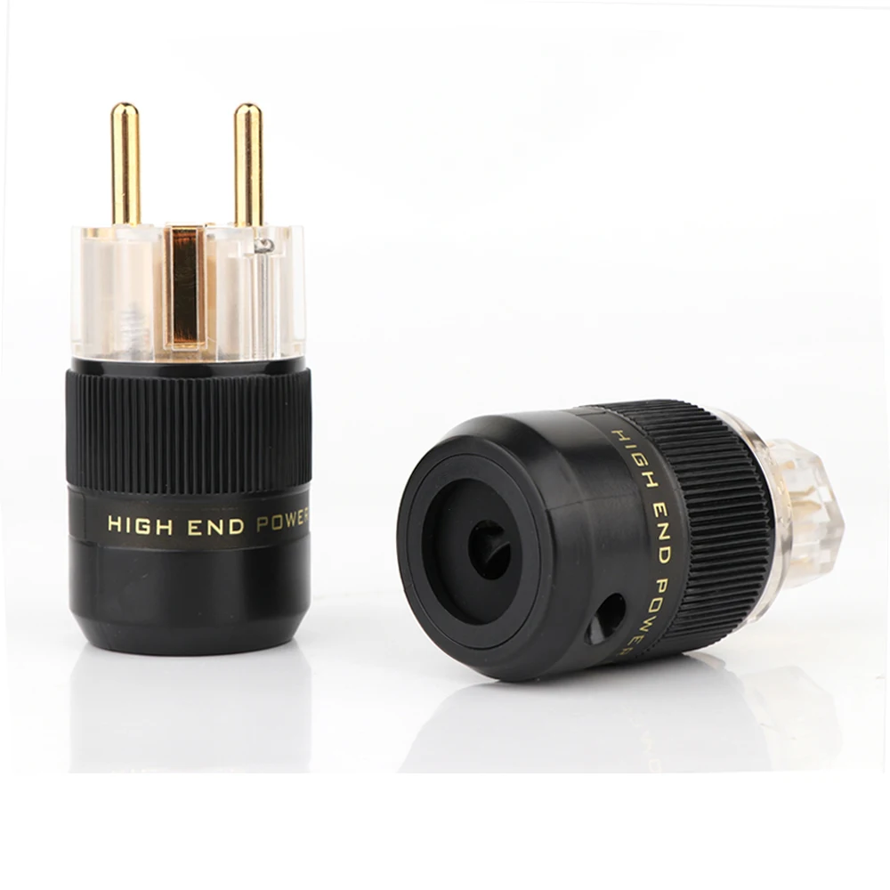 P078E High Quality Schuko Power Plug EU Plug Hifi European plug Male Female Power Plug 24K Gold/Rhodium/silver Plated HIFI diy