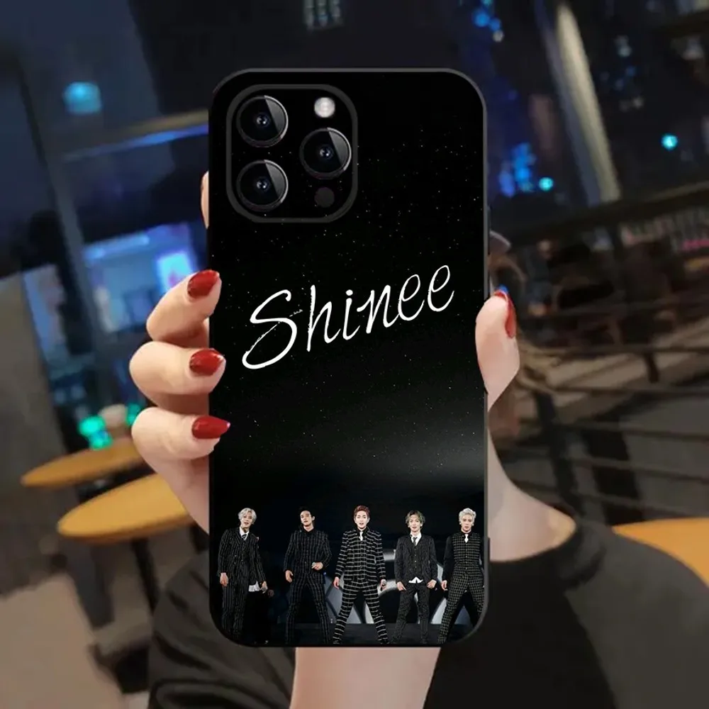 S-SHINee  Phone Case For Apple iPhone 15,14,13,12,11,XS,XR,X,8,7,Pro,Max,Plus,mini Silicone Black Cover