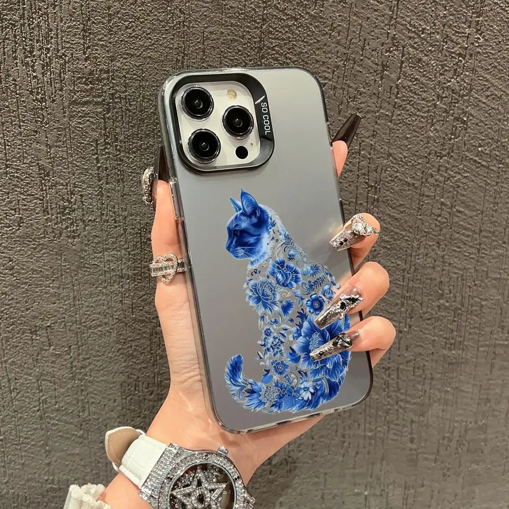 

Unique cat design mobile phone case suitable for iPhone 16 17 15 14 13 12 11 Pro/ Max/Plus anti-fall and shock