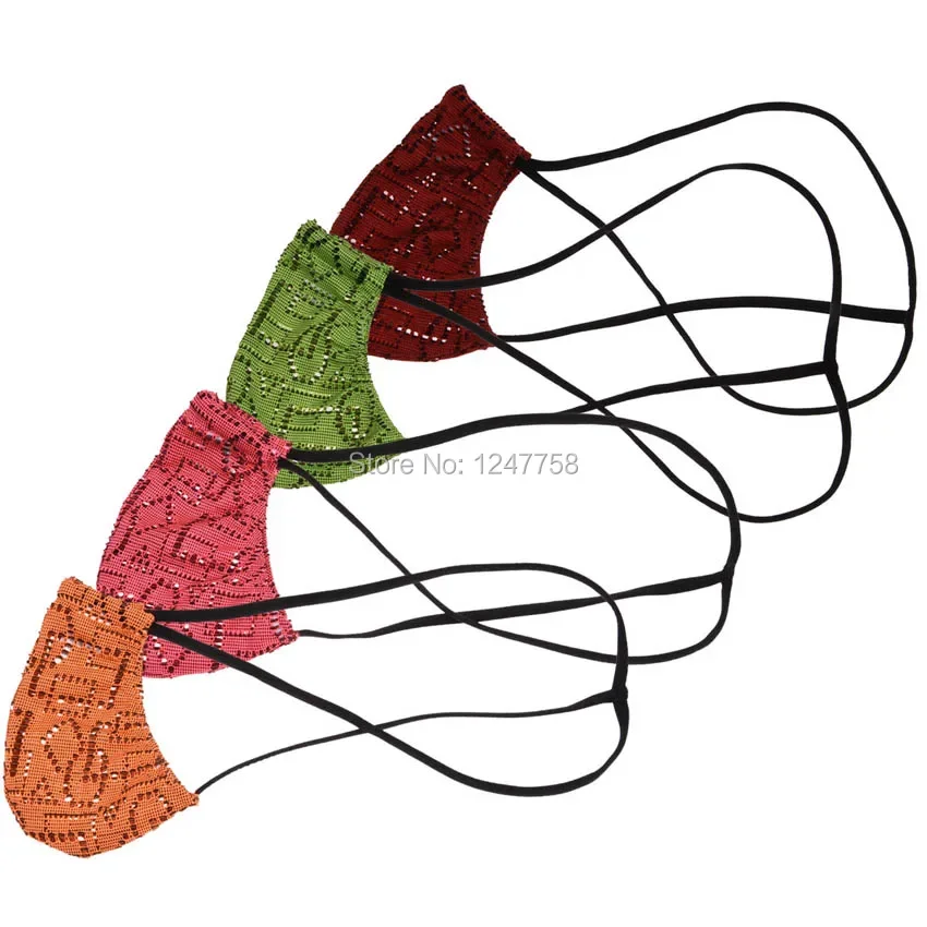 

Sexy Pouch Mini Bikini T-back Men Thong Hollow Jacquard G-string Underwear