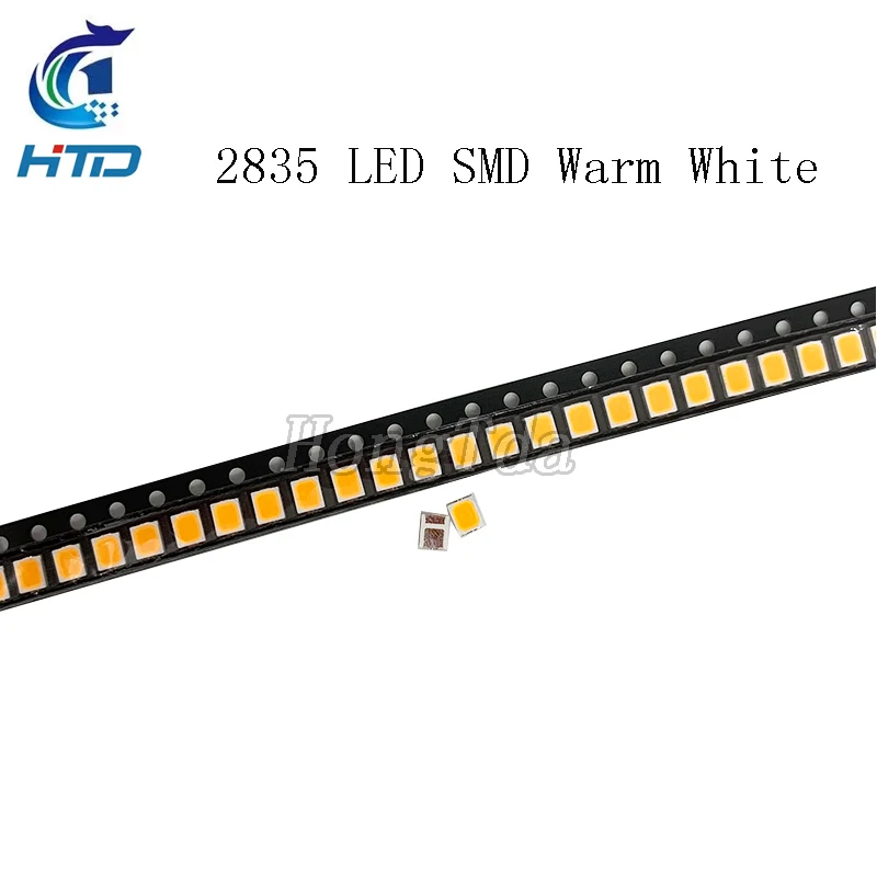 100pcs 2835 LED SMD Warm White 2800K-3200K 18V 9V 6V 3V High Power Light 1W 0.2W 0.3W 0.5W Chip high voltage