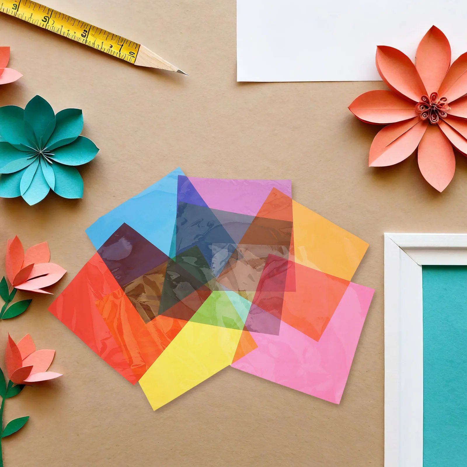 84 ورقة من ورق السيلوفان الشفاف الملون متعدد الألوان لتغليف الحلوى وأوراق زخرفية لتغليف الحرف اليدوية والهدايا