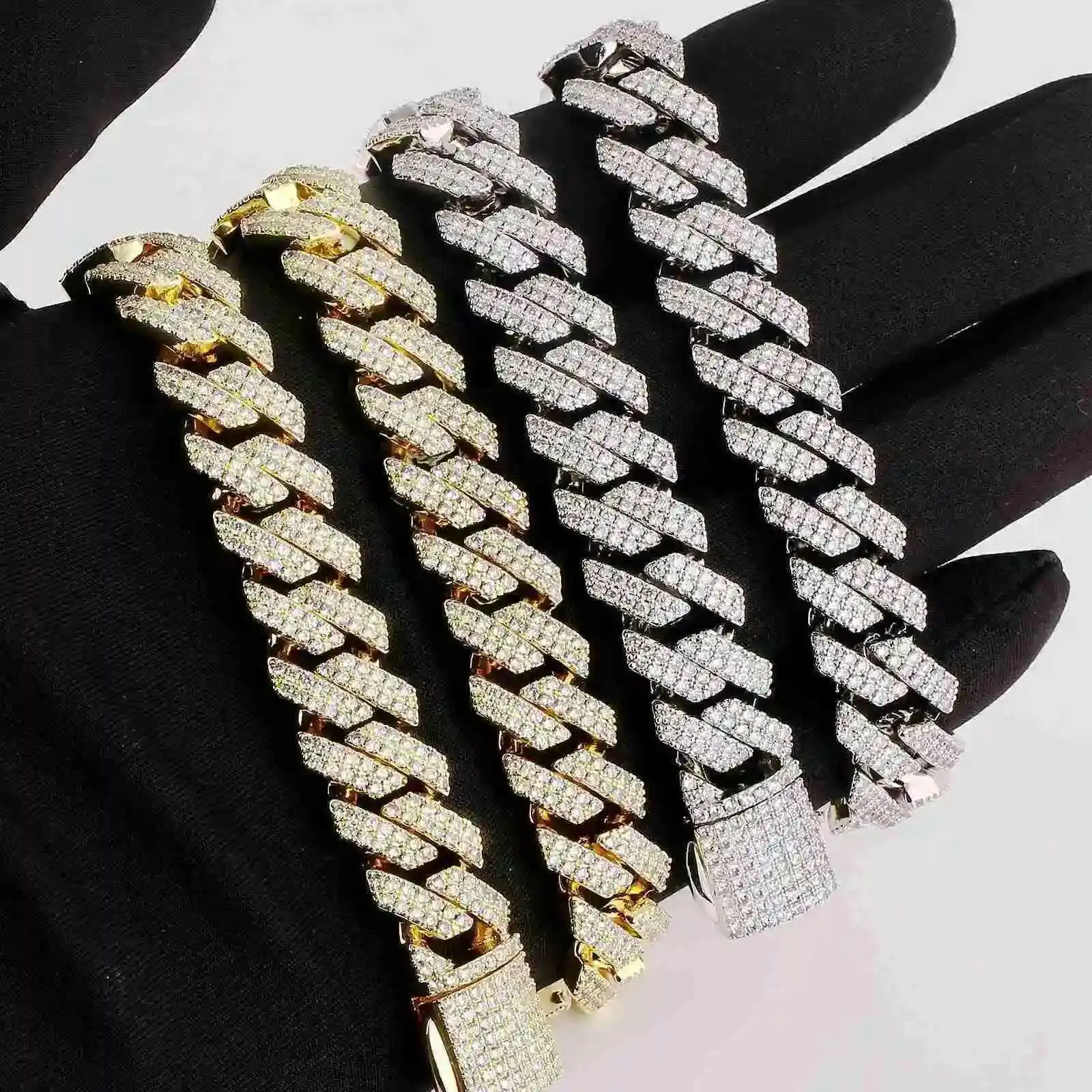 

12MM Cuban Link Chain 14K Gold Plated Cubic Zirconia Hip Hop Fine Jewelry Gift Mens Iced Out Miami Cuban Necklace for Men Women