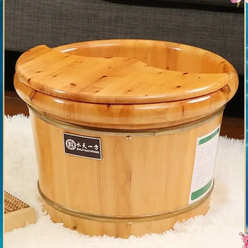 CM Premium Cedar Foot Soak Tub Durable Solid Wood Foot Massage Barrel Thickened for Heat Preservation Home Spa Hot Tub