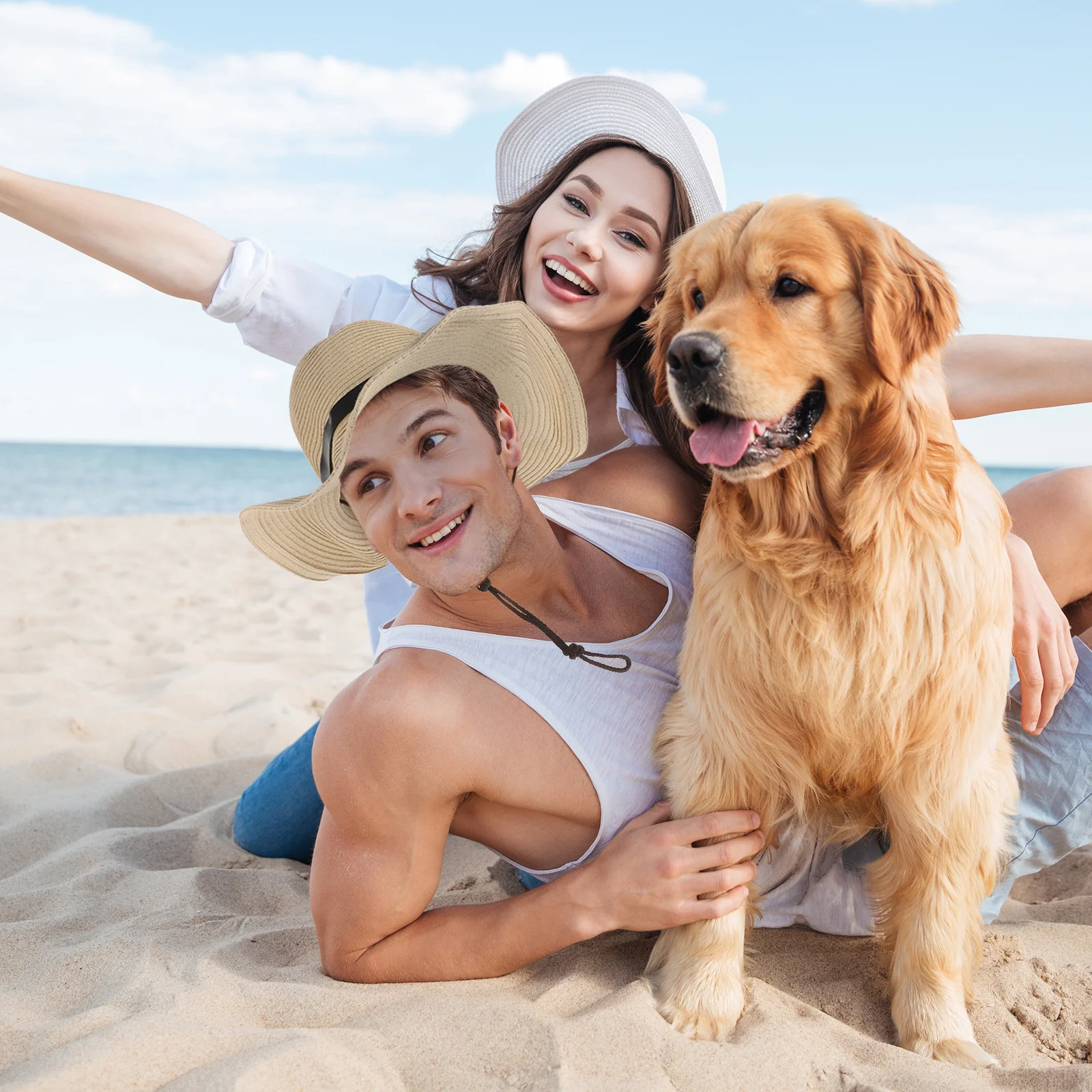 

Sun Protection Denim Cream Color Tightly Woven Lightweight Breathable Wide Brim Floppy Foldable Beach For Men