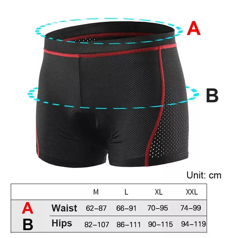 Men\'s Breathable Cycling Shorts Cycling Underwear 5D Gel Pad Shockproof Bicycle Underpant Road Bike Underwear Man Shorts