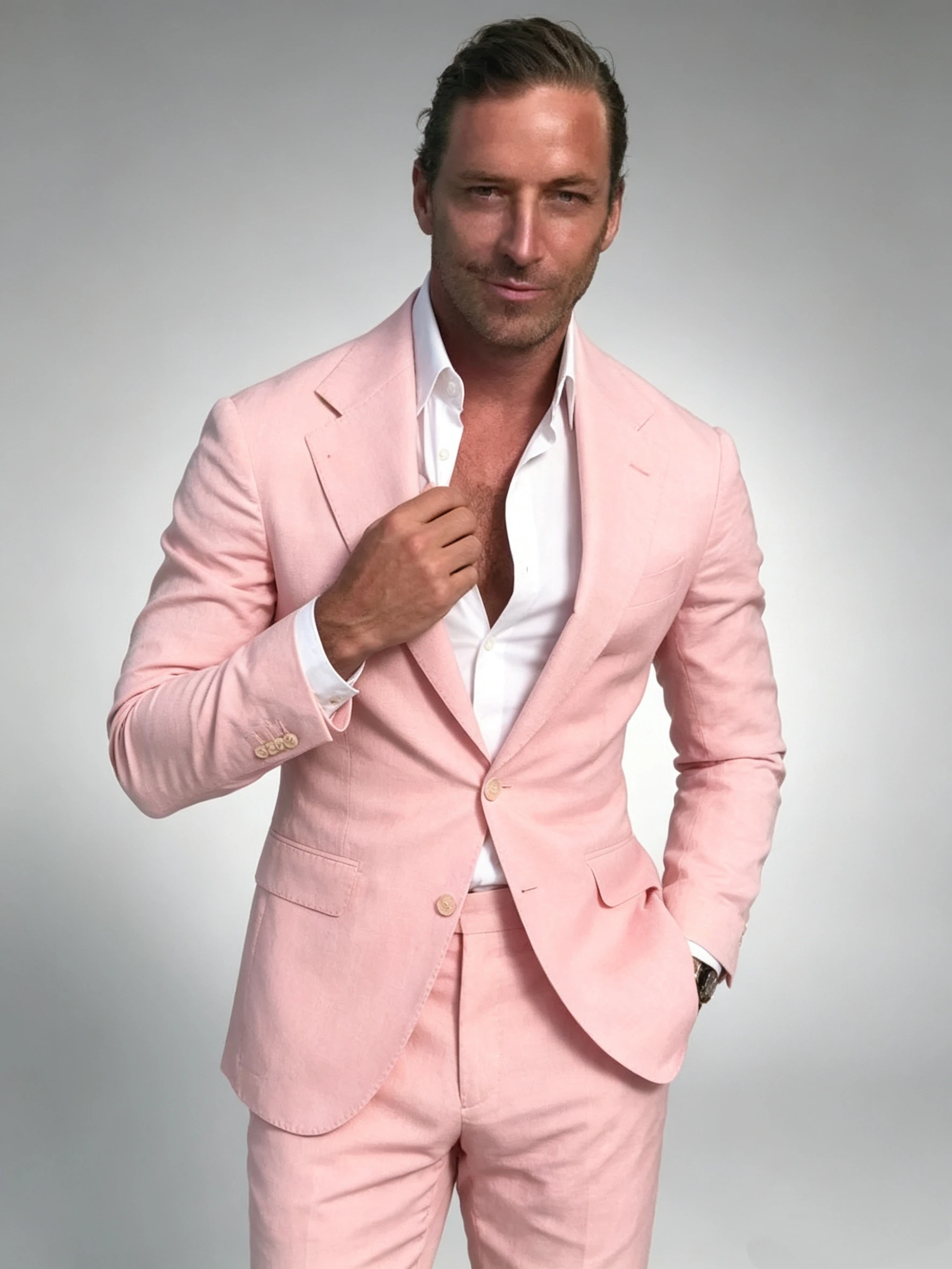 2 Pieces Pink Slim Fit Men's T - огляд і ціна Men Formal Wear Pink