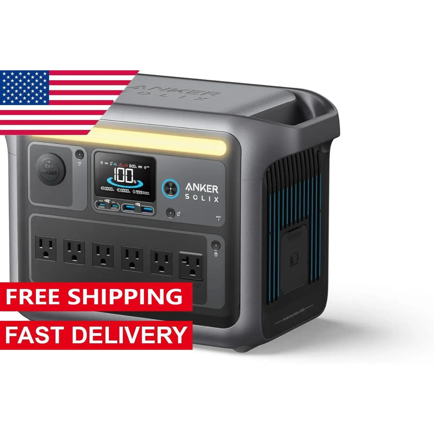 

SOLIX C1000 Portable Power Station, 1800W (Peak 2400W) Solar Generator, Full Charge in 58 Min, 1056wh LiFePO4 Battery