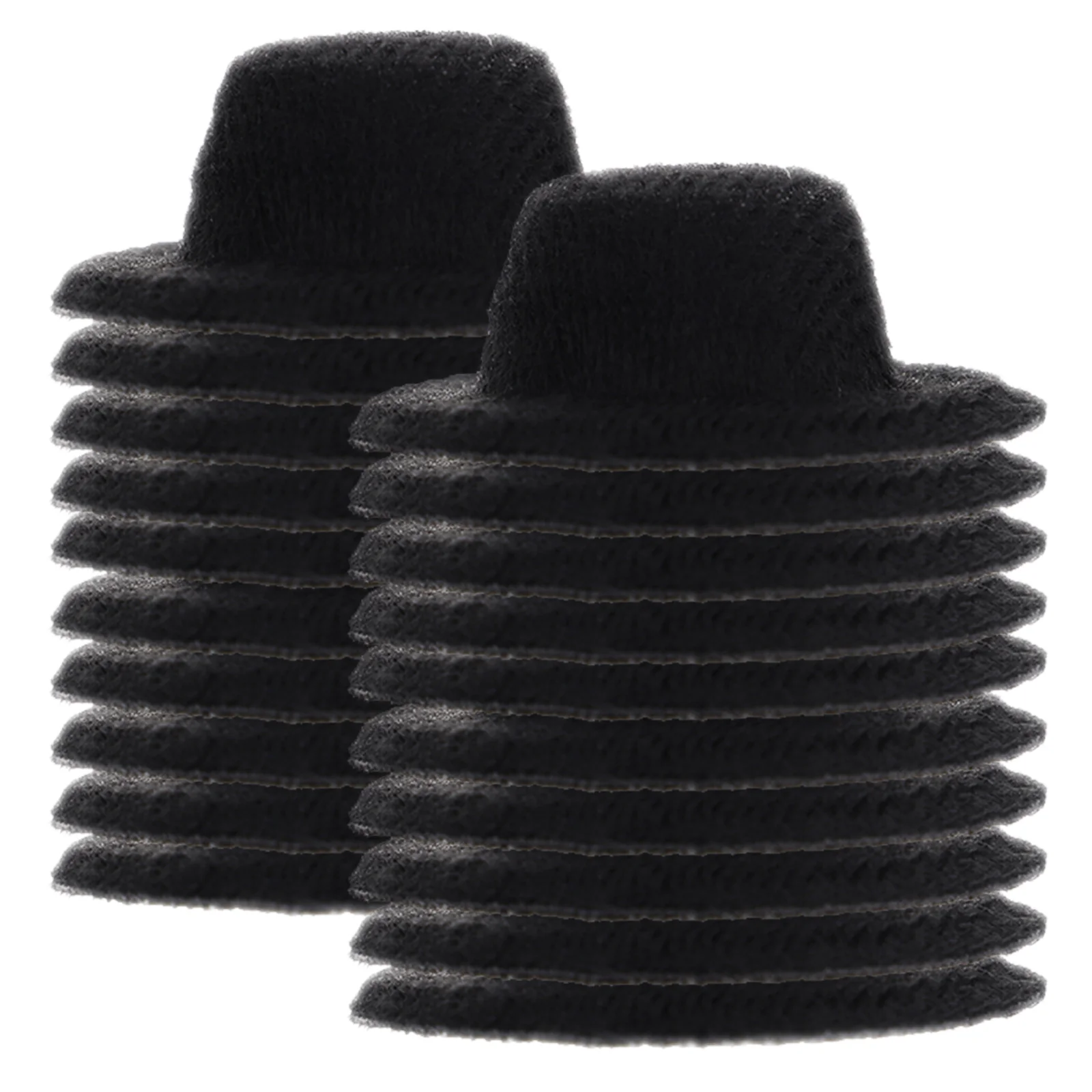Black Miniature Felt Hats 20Pcs DIY Cylinder Topper for Party Favor Trick Costume Decoration Unique Fedora Style Accessory
