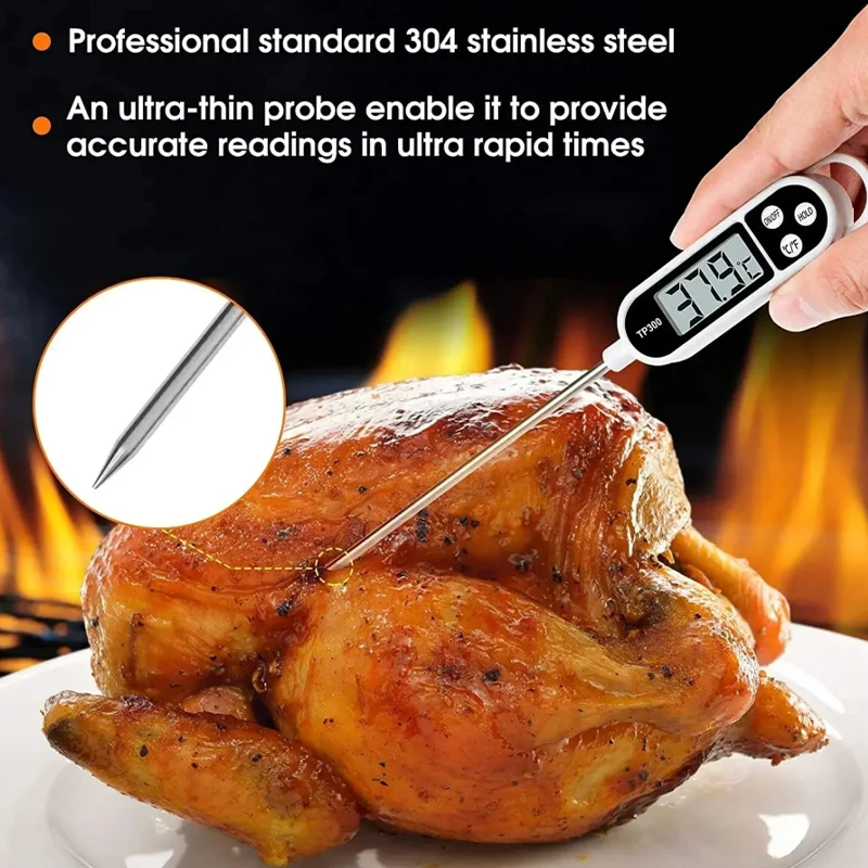 مسبار درجة الحرارة للطبخ والشواء والطعام والحلوى والحليب والماء ومقياس حرارة اللحوم الرقمي وشاشة LCD للقراءة الفورية #3