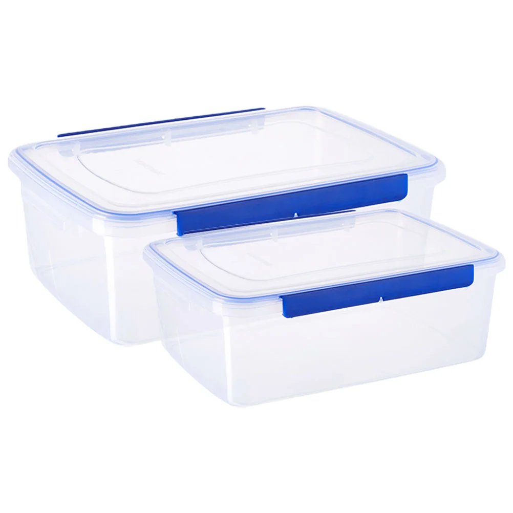 2 Pcs Dough Fermentation Box Reusable Proofing Container Pizza Kitchen Supply Accessories Food Containers with Lids