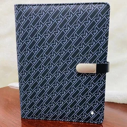 A5 Luxury Notebook MB Classic Cross Pattern Leather Cover & Quality Paper Chapters Unique Loose-leaf Design Written With Pen