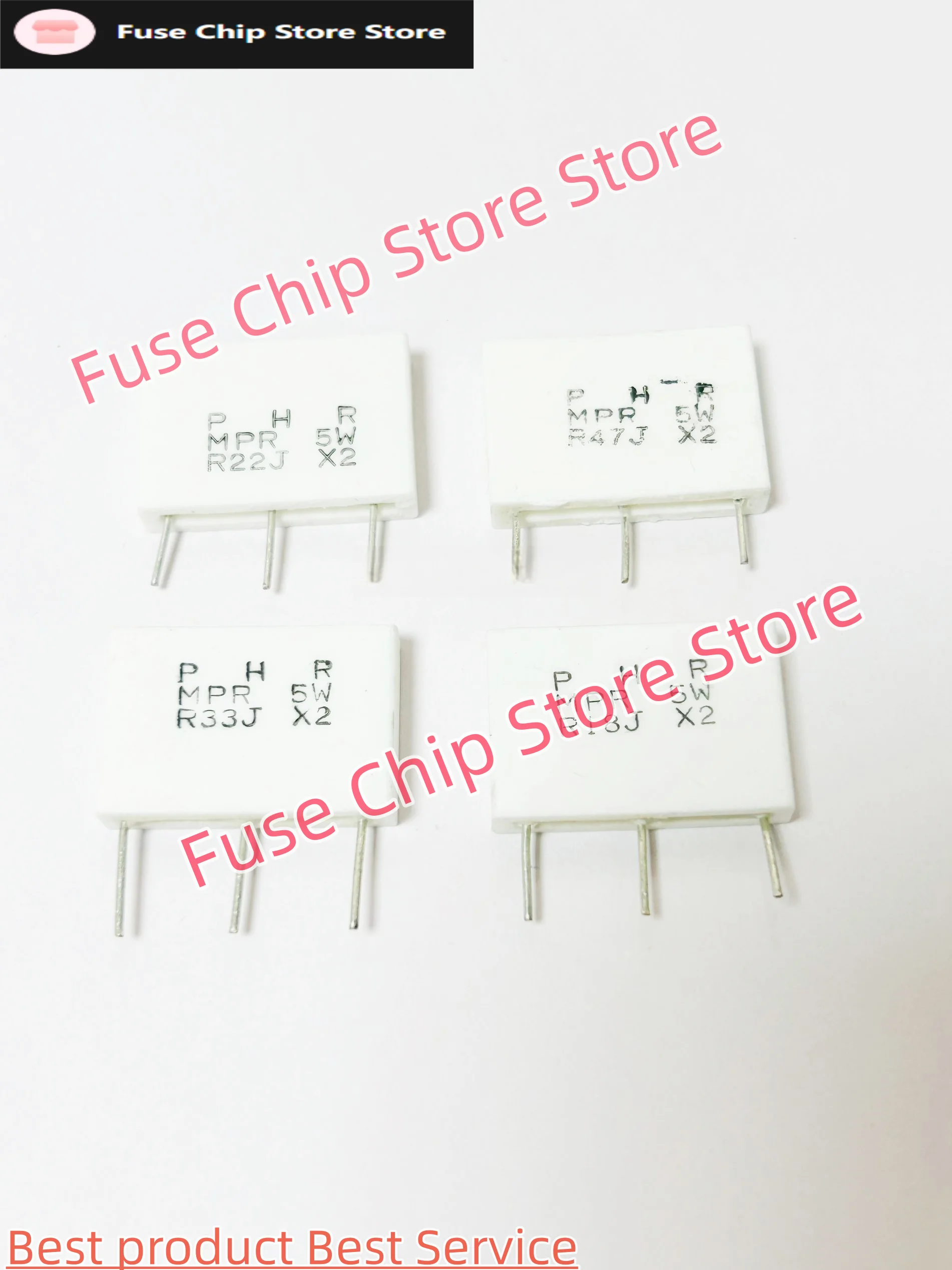 10Pcs MPR 5Wx2(5W+5W) 0.18R 0.22R 0.33R 0.47R Twin Non-inductive Tripod Cement Resistor