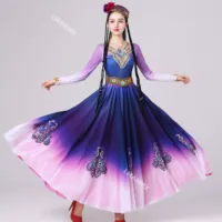 Xinjiang dance costume Uyghur skirt folk stage performance Kao dancesport opening