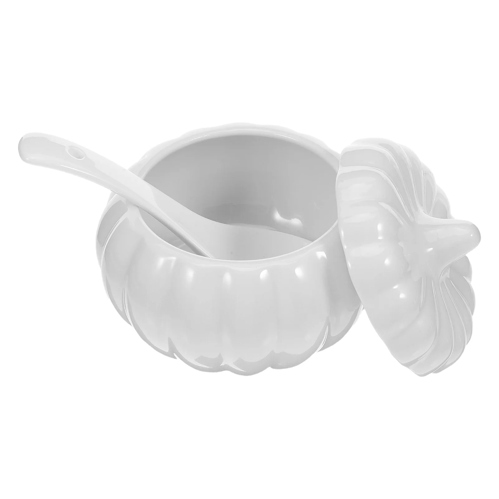 

1Set Pumpkin Steamed Soup Bowl Ceramic Bowl Porcelain Food Container Lid Suitable for Kitchen Steamed Can Kitchen Gadget
