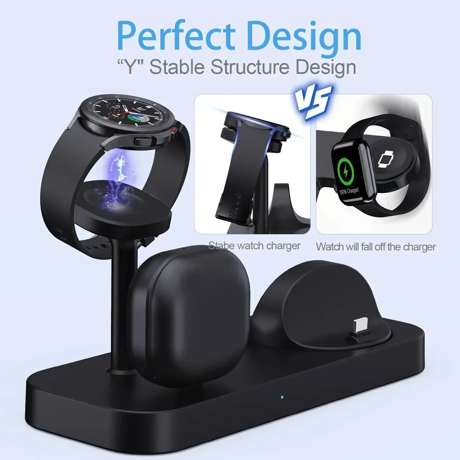 Kabelloses Ladegerät 3-in-1 Schnelle Kabellose Ladestation für Samsung Galaxy S26 S25 S24 S23 S22 Watch Ultra 9 8 7 6 Ohrhörer – Detail 7