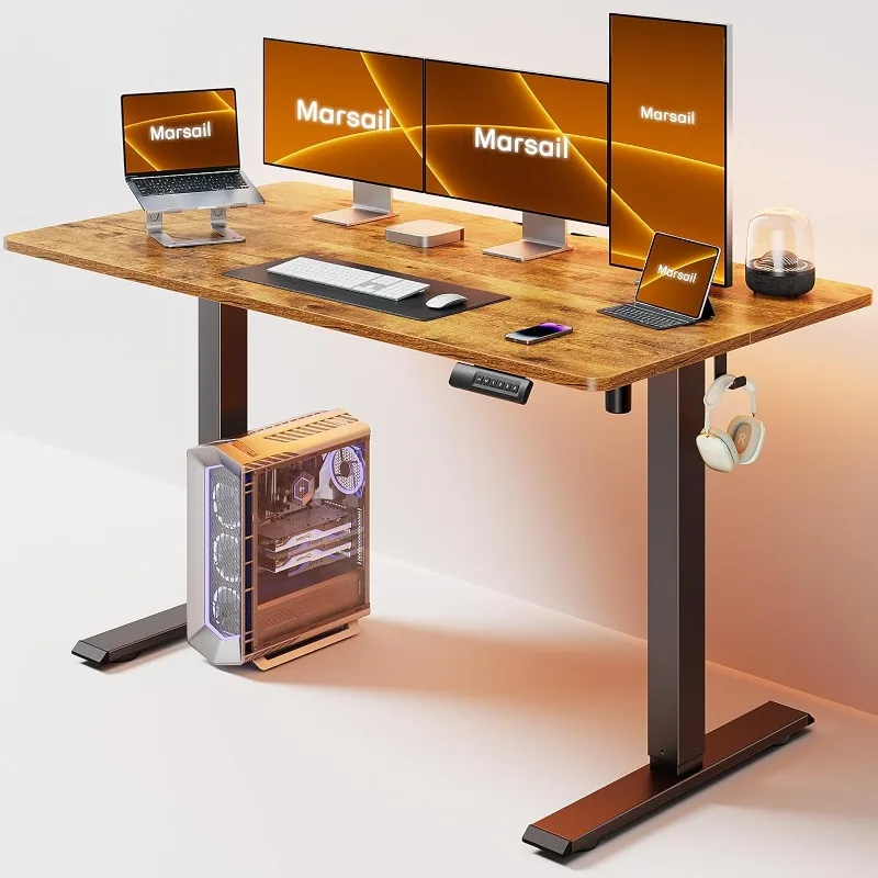 

Electric Standing Desk Adjustable Height, 55 * 24 Inch Sit Stand up Desk for Home Office Furniture Computer Desk