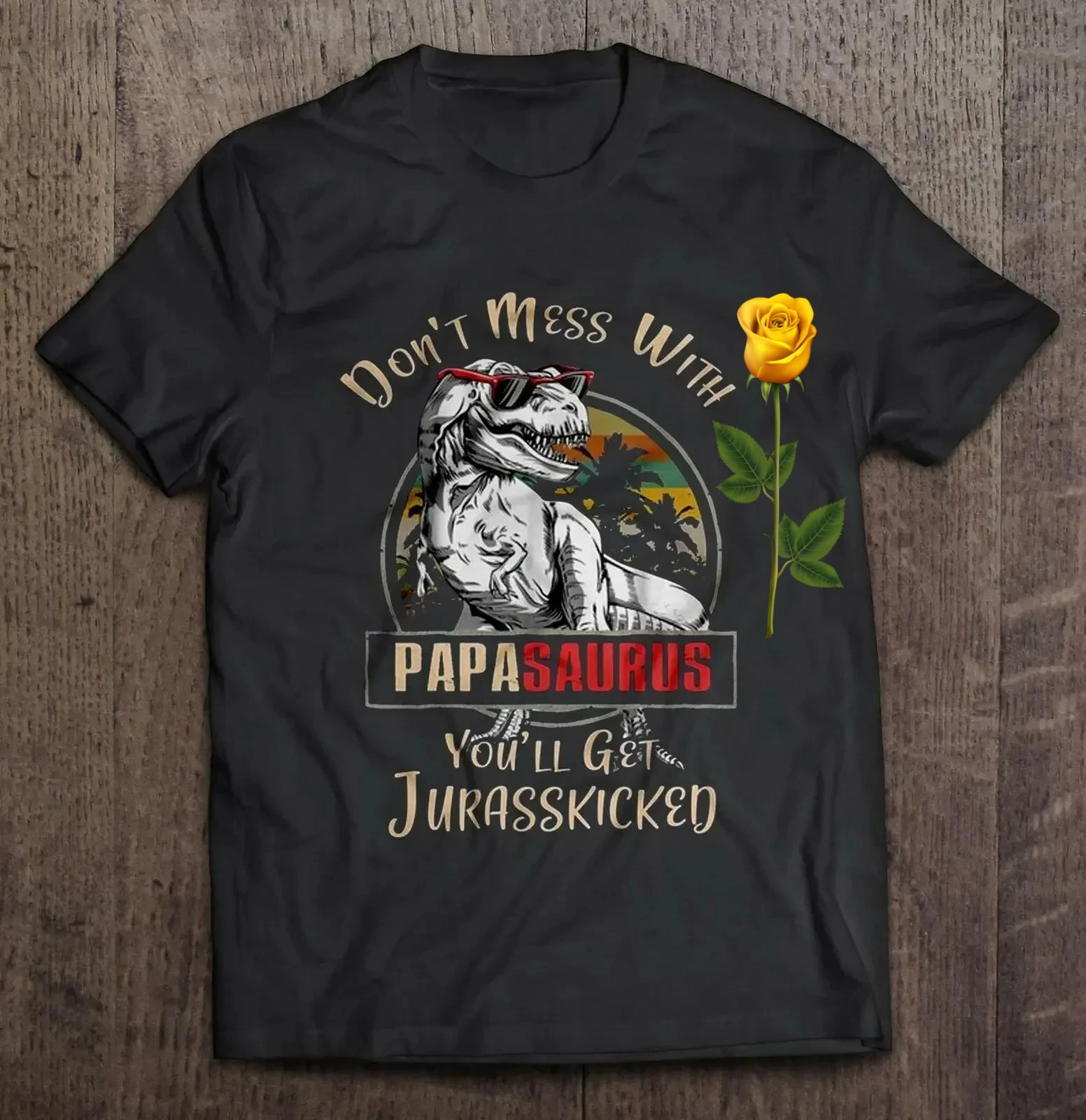 

Не беспорядок с Папасавром. Забавная футболка с изображением папы и динозавра, подарок на день отца, повседневная мужская футболка из 100% хлопка с круглым вырезом и короткими рукавами