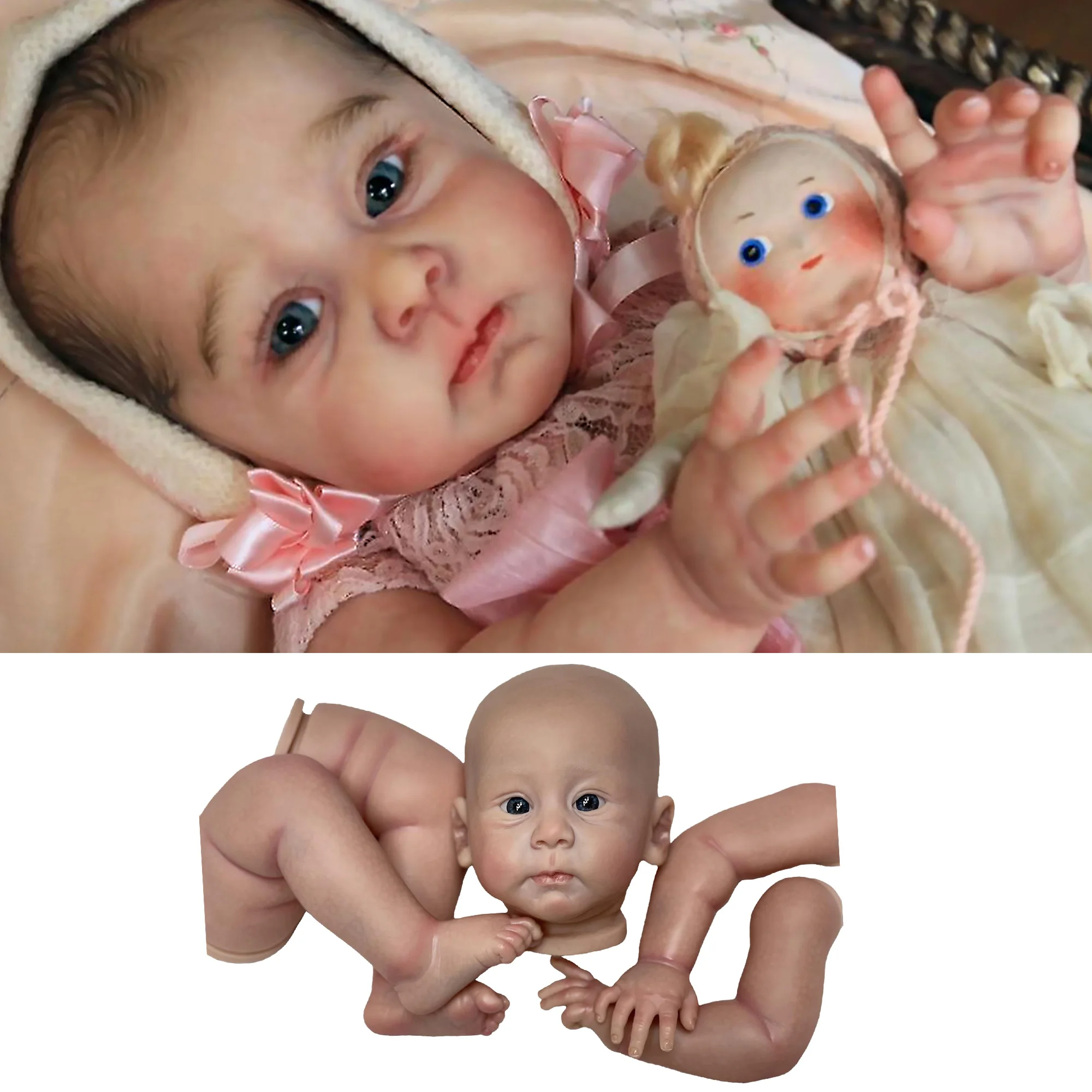 

Saskia 22 Inch Handmade Painted Newborn Bebe Doll Kits Unassembly Newborn Baby Doll Kits bonecas infantil meninas