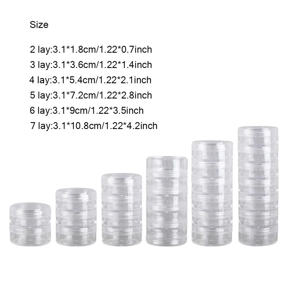 

Plastic Multilayer Round Stackable Clear with Cover Makeup Organizer Face Cream Box Eye Cream Box Jewelry Storage Box