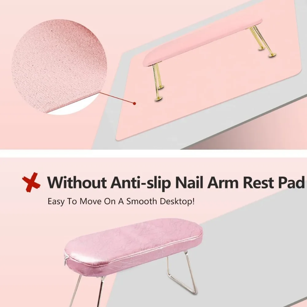 Nail Mat Portable Multi Functional Foldable Nail Armrest Cushion Leather Waterproof Dirt Resistant For Nail Art Salons Home DIY