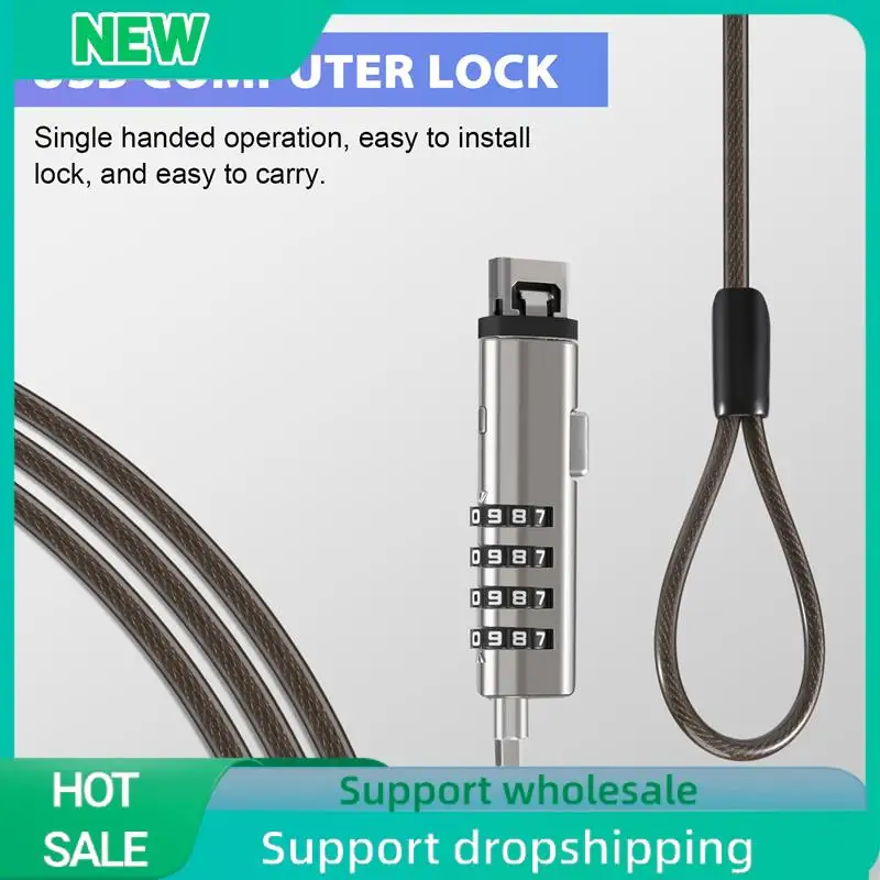 Solid 4 Digital Universal Lock USB Laptop Security Cable Lock For Computer