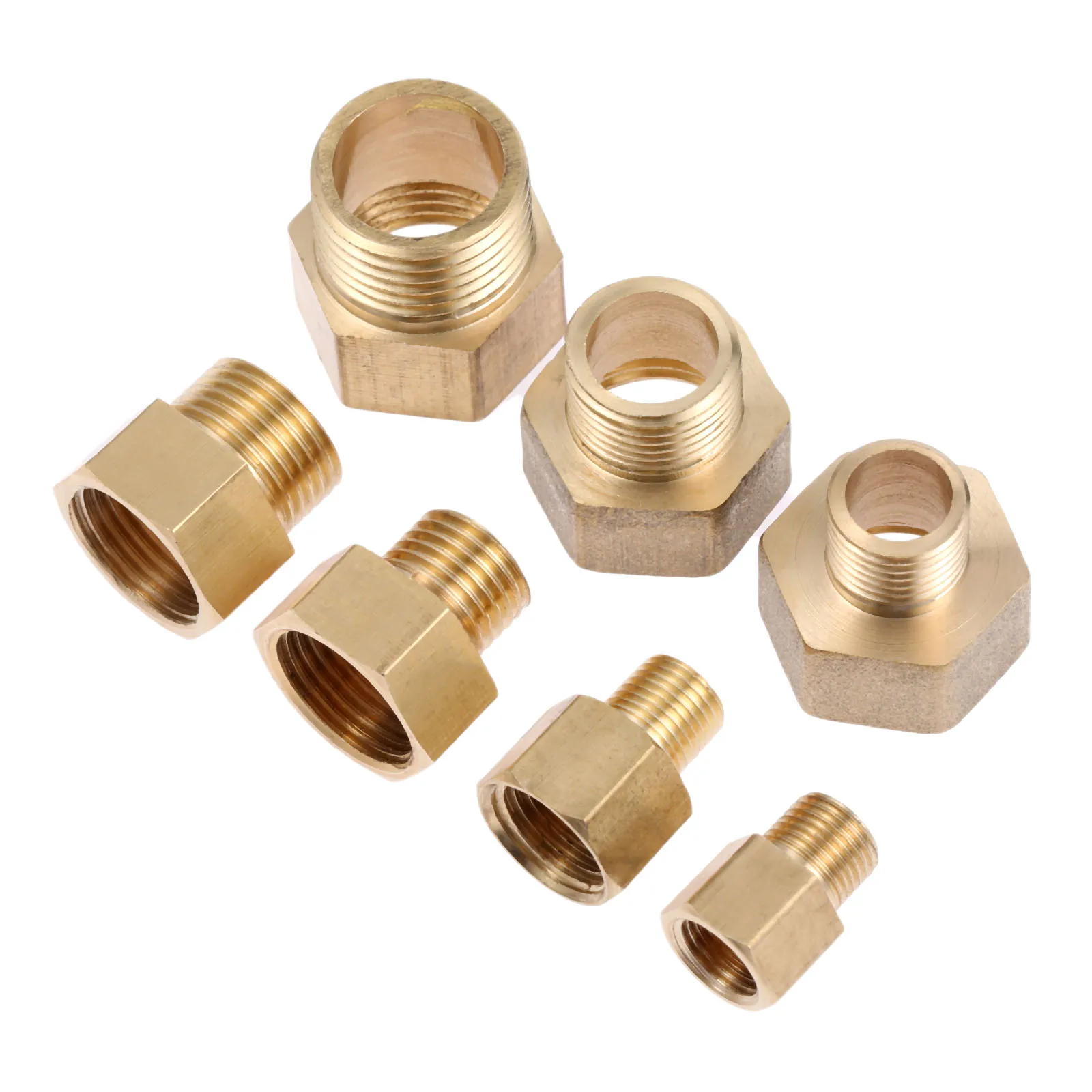 2Pcs Brass Hose Pipe Fittings F/M 1/8