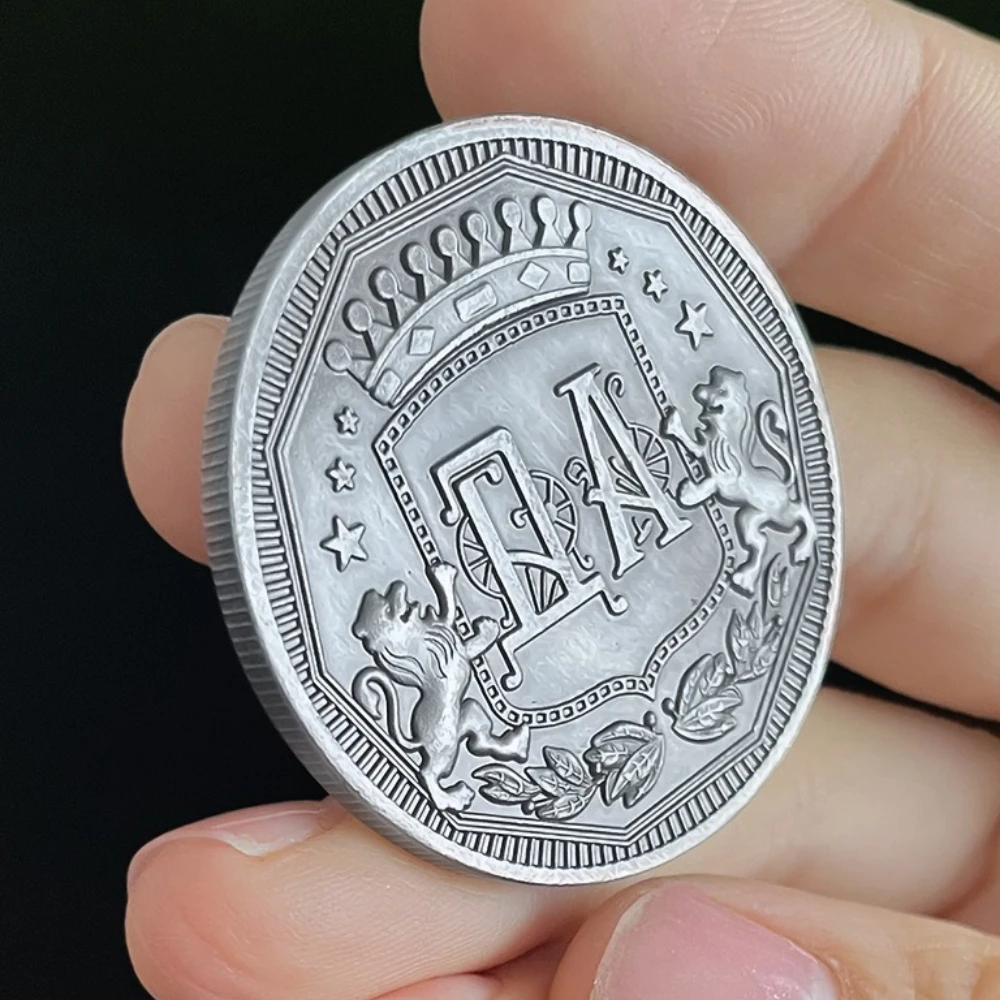 Russian Lion Crown Yes/No Decision Nickel Coin Collectible Letter Carving Lucky Coin Medal in Capsule