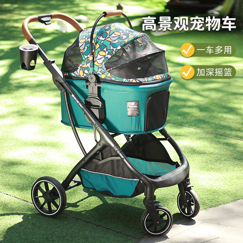 

Pet Dog Trolley Cat Out Trolley Foldable Multiple Cats and Dogs Separate Large Space Pet Stroller