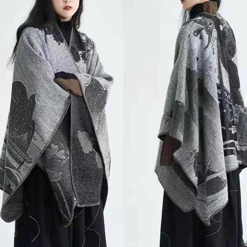 

2026 Spring New Soft Comfort Faux Cashmere Shawl Genderless Fashion Streetwear Youth Outdoor Casual Versatile Niche Cape Unisex