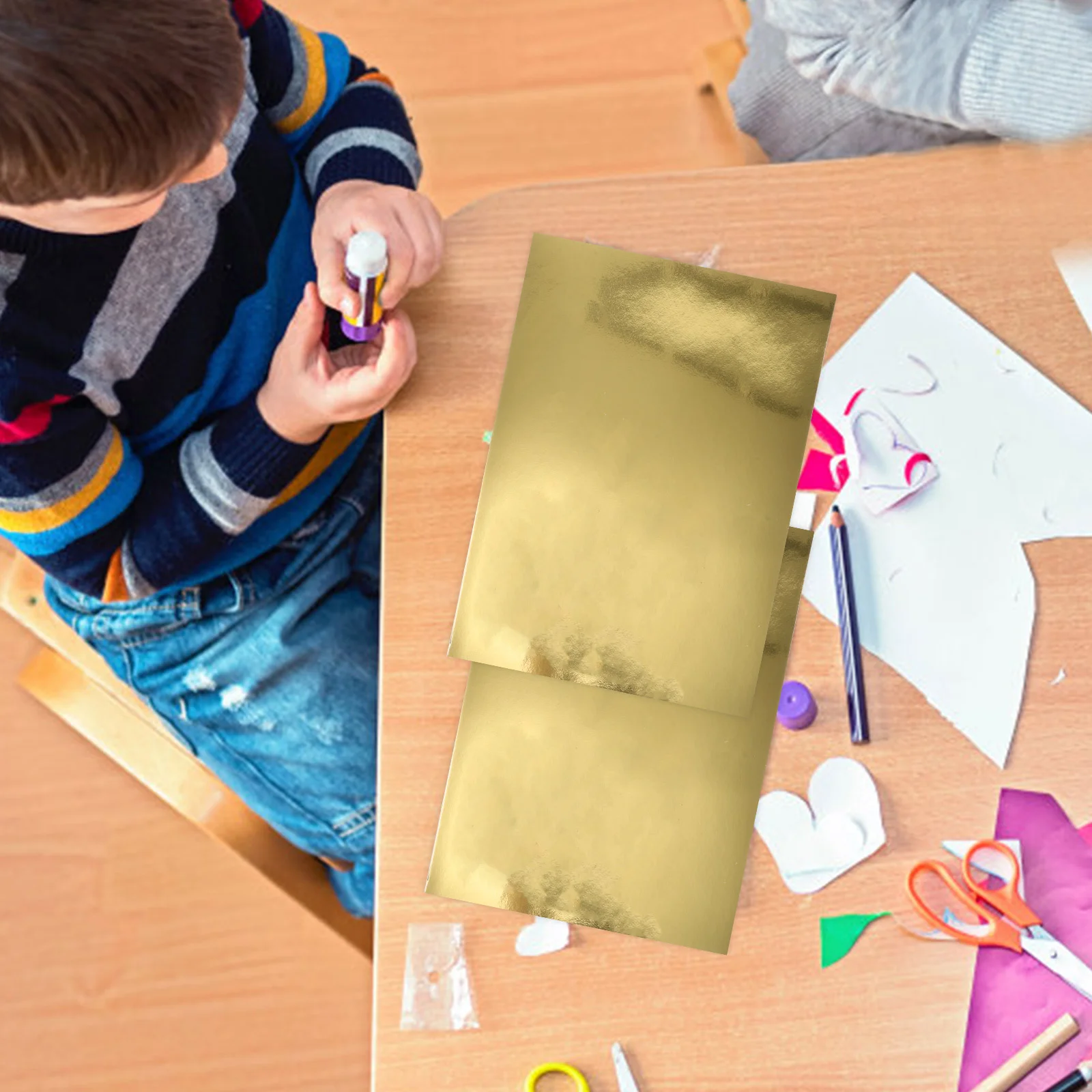 10 Sheets Handbook Paper Jam Colored Cardstock Foil Craft Scrapbook Metallic Glitter Gold Mirror A4 Cardboard Child Mentalic