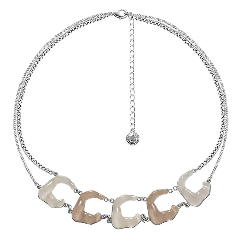 Eetit-collar con capas de resina geométrica en forma de C, cadena de clavícula, joyería para mujer, regalo de Bisutería