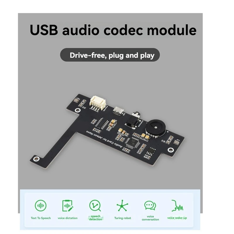 USB Audio Codec Module For Jetson Nano Sound Card Driver-Free Onboard 2CH Speaker Interface For Jetson Nano B01 2GB