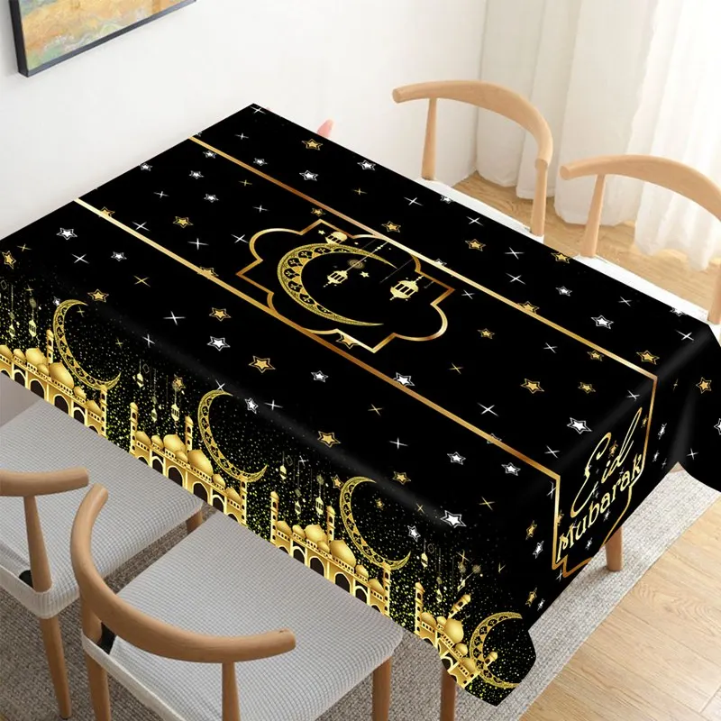 Eid Mubarak Tablecloths Ramadan Decoration 2025 Islamic Muslim Party Decor Table Ramadan Party Supplies Eid Al Adha Gift Islam