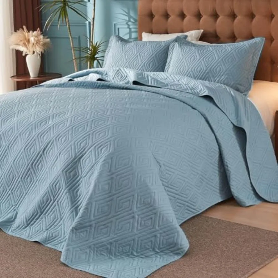 

Oversized King Bedspreads 128x120 for Split Adjustable Bed or Extra Large/Tall Cal King or King Bed Lightweight Quilted Coverle