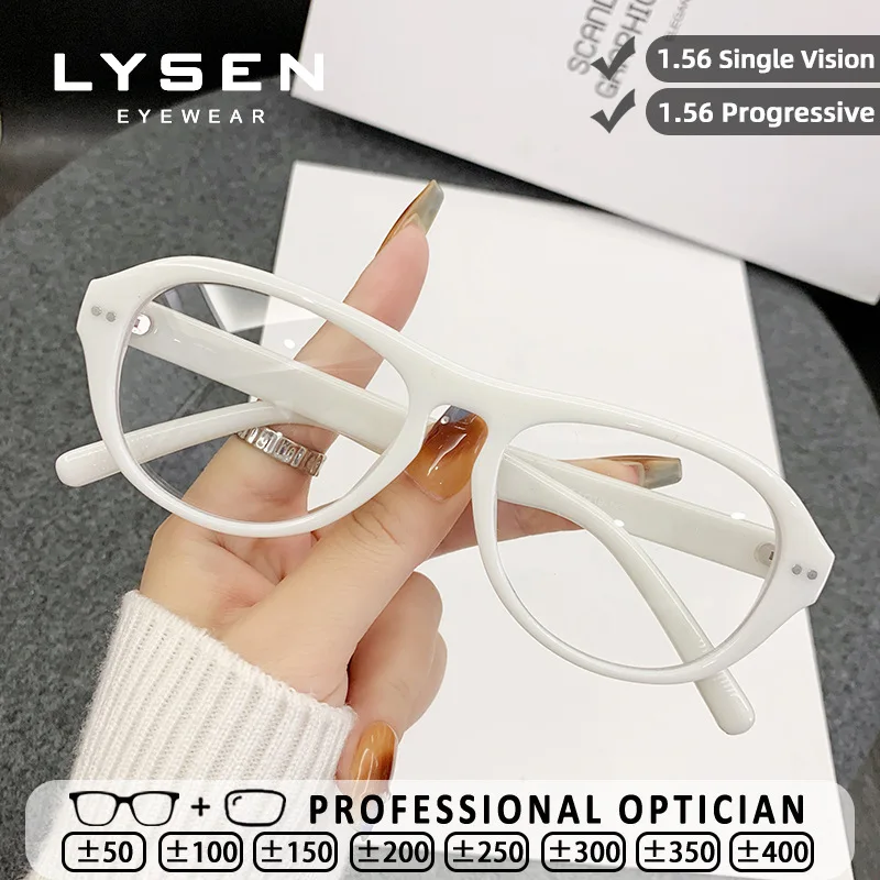 

LYSEN Fashion Women oval Anti Blue Light Reading Glasses Colorful Anti-Reflective anti-reflection Customize Progressive Eyewear