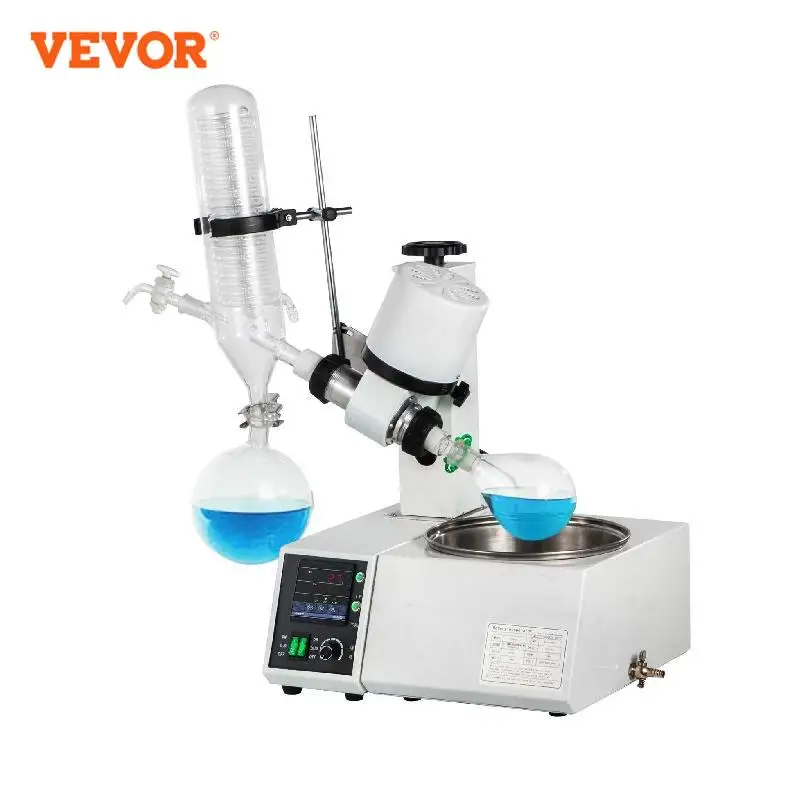 VEVOR 2L 5L R201D RE501 Manual Auto Lifting with LCD Screen 5-120rpm Professional Rotary Evaporator Set Borosilicate Glass