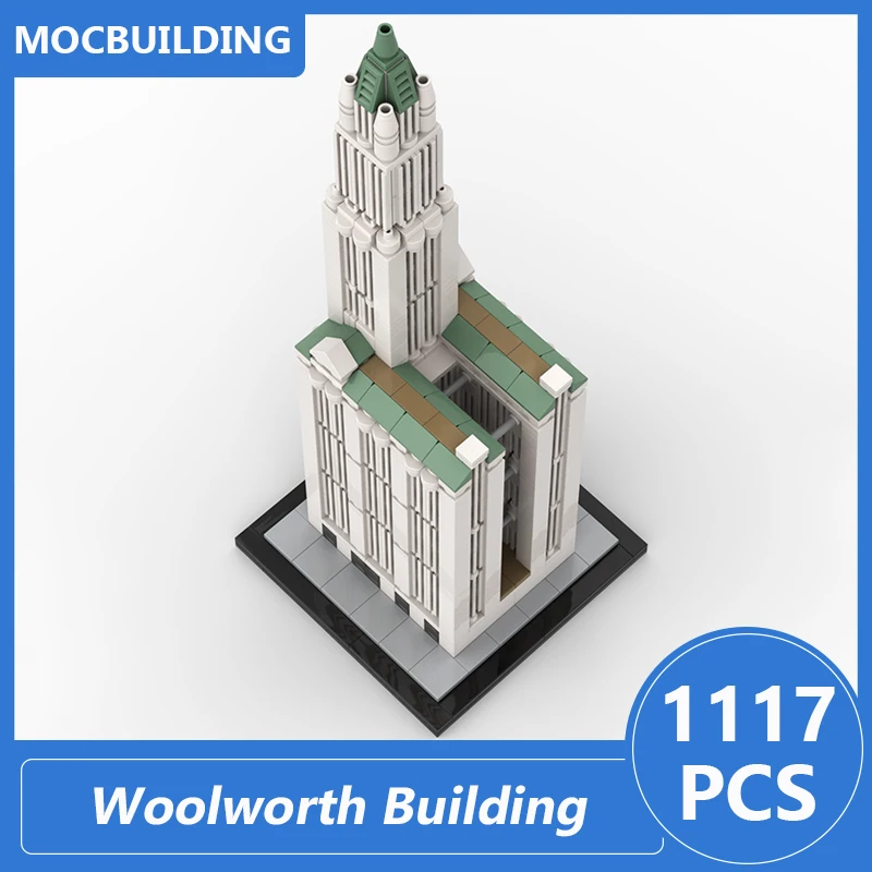 Woolworth Building 1:800 Scale Model Moc Building Blocks Diy Assemble Bricks Architecture Creative Collection Toys Gifts 1117PCS