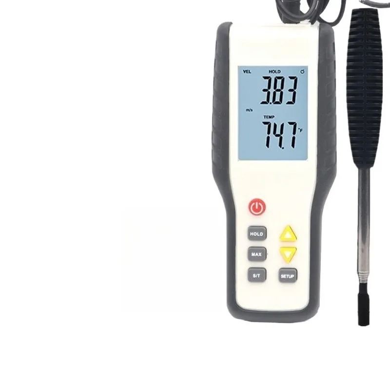 High Precision Digital Hot Wire Anemometer Thermal Wind Speed Meter Air Flow Volume Tester LCD Display HVAC Duct Ventilation CFM