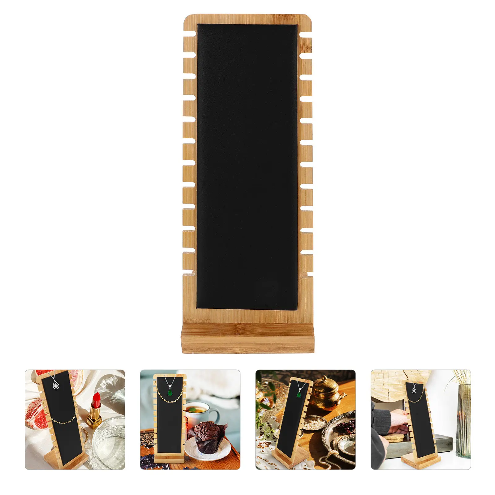 

Износостойкая подставка для ожерелий из бамбука, настольный держатель для украшений, простой и элегантный дизайн для организации хранения ожерелий и ювелирных изделий