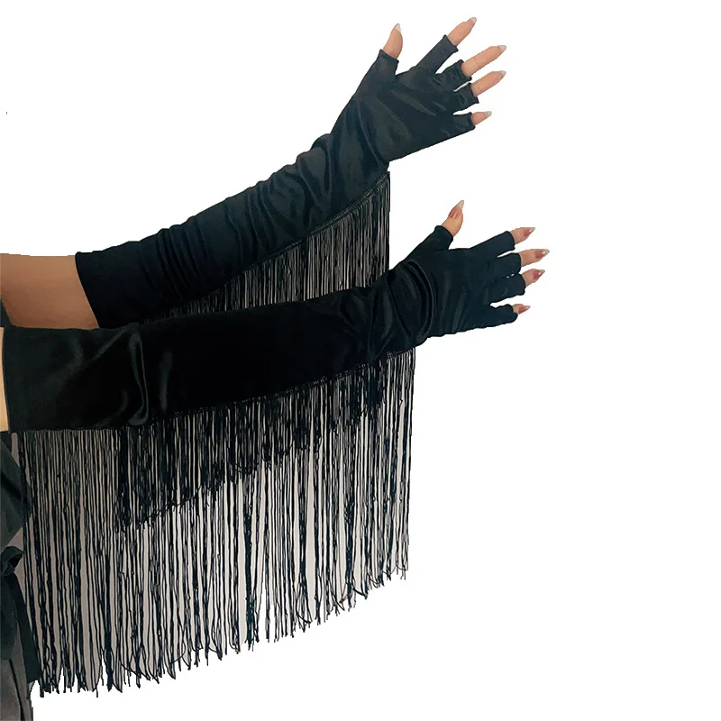 Guanti Lunghi In Raso Guanti Da Opera Da Donna Degli Anni 20, Guanti Con Da A Gomo Arricciati, Guanti Cosplay Serali Nero, Rosso, Bianco Da 3,6 € | DHgate