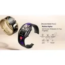 

IN STOCK 2025Bluetooth Uomo Donna Orologio Nubia Alpha SmartWatch Display Flessibile Internet Rilevamento Della Frequenza Cardia