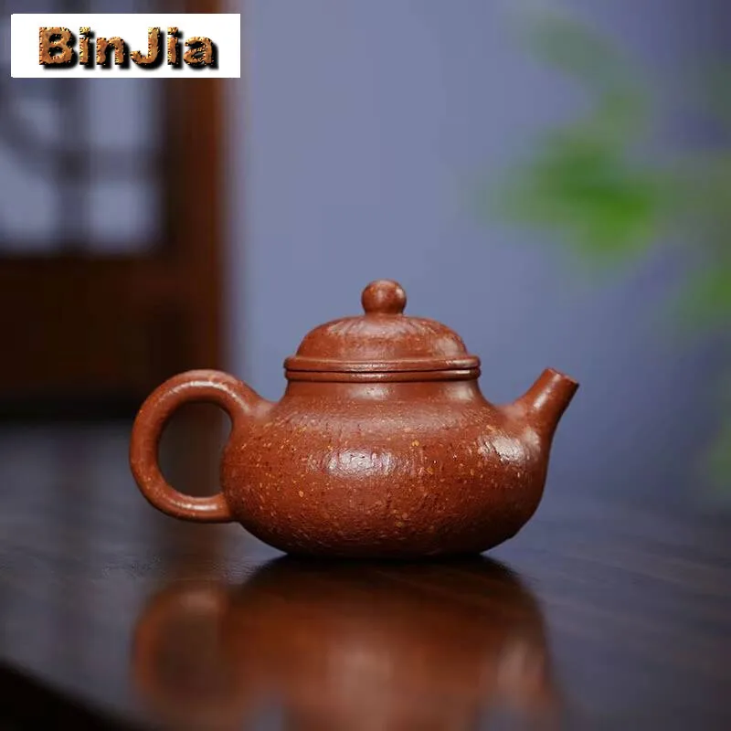 200Ml Authentic Yixing Purple Clay Teapots Handmade Open Sky Pot Raw Ore Red Downhill Mud Kettle With Infuser Zisha Tea Set Gift