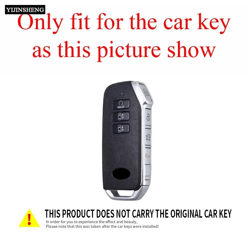 7 Buttons Zinc Alloy + Leather Car Key Case Cover for Kia 2022 Sportage 2023 Niro Hybrid 2021 Sorento MQ4 2022 EV6 GT-Line K8 V6