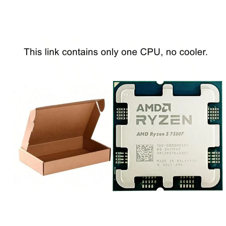 CPU AMD RYZEN5 7500F AMD Ryzen 5 7500F - Ryzen 5 7000 Series Zen 4 6-Core 3.7 GHz