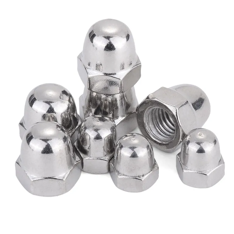 304 Stainless Steel Hex Cap Nut Domed Nuts UNC 6#-32 8#-32 10#-24 1/4-20 5/16-18 3/8-16 1/2-13 Acorn Cap Nuts For Decrotive