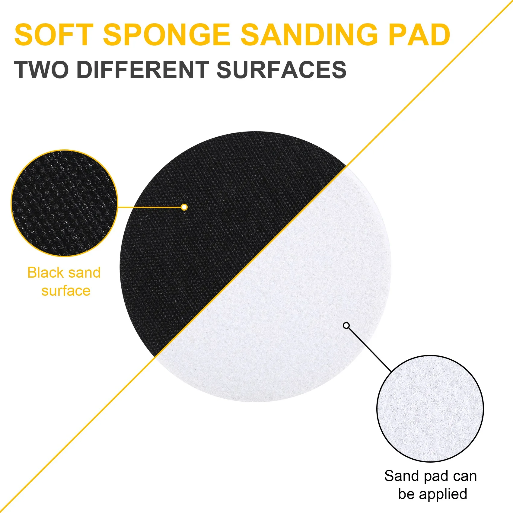

B50C 10 Pieces 5In Soft Density Foam Interface Pad Hook And Loop Foam Sanding Pads 125Mm Sponge Cushion Buffering Backing Pad