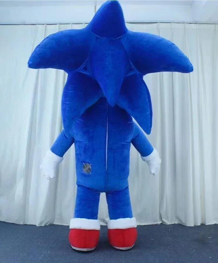 Inflatable Blue Hedgehog Mascot Hog Costume for Halloween Adult Full Mascot Suit for Marketing Fancy Dress for Christmas Parties